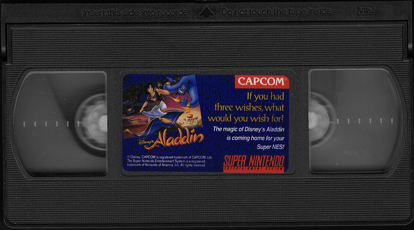 Capcom Aladdin tape label