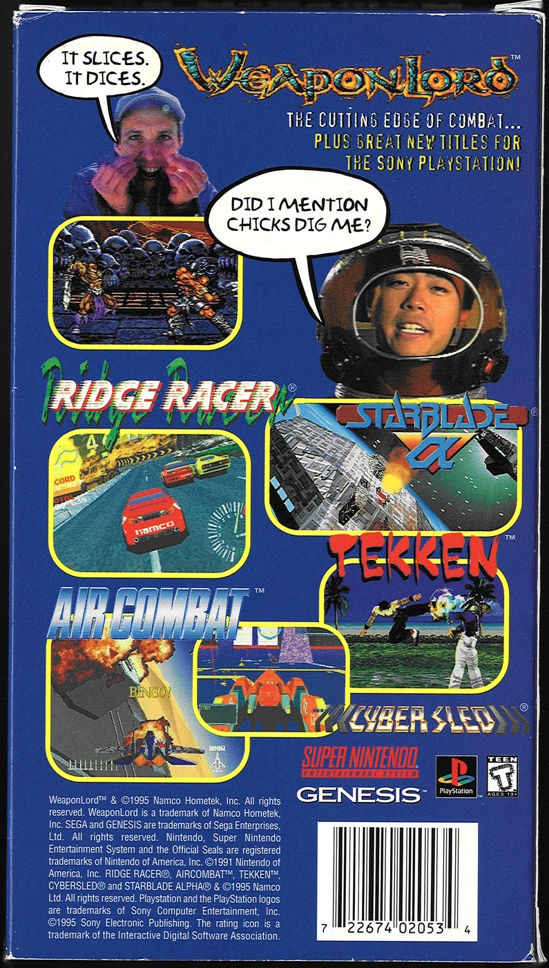 Powered By Namco tape sleeve, back